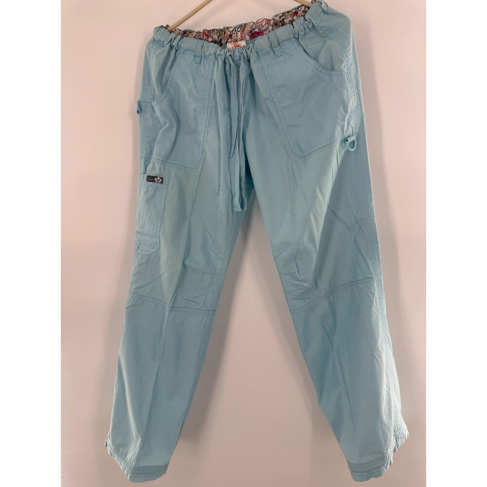 Koi Classics Lindsey Cargo Nursing Scrub Pants Light Ice Blue Women's Medium - Picture 4 of 10